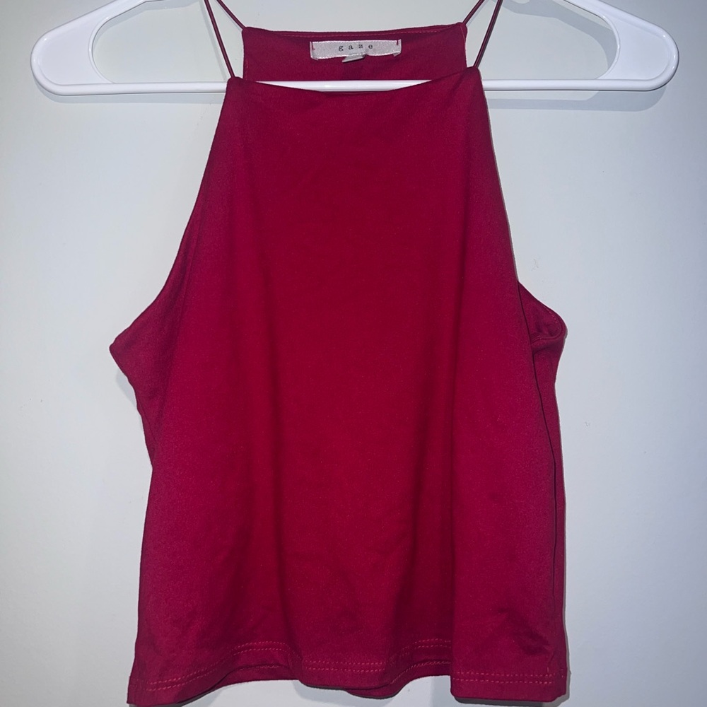 Chic Burgundy Halter Tank Top